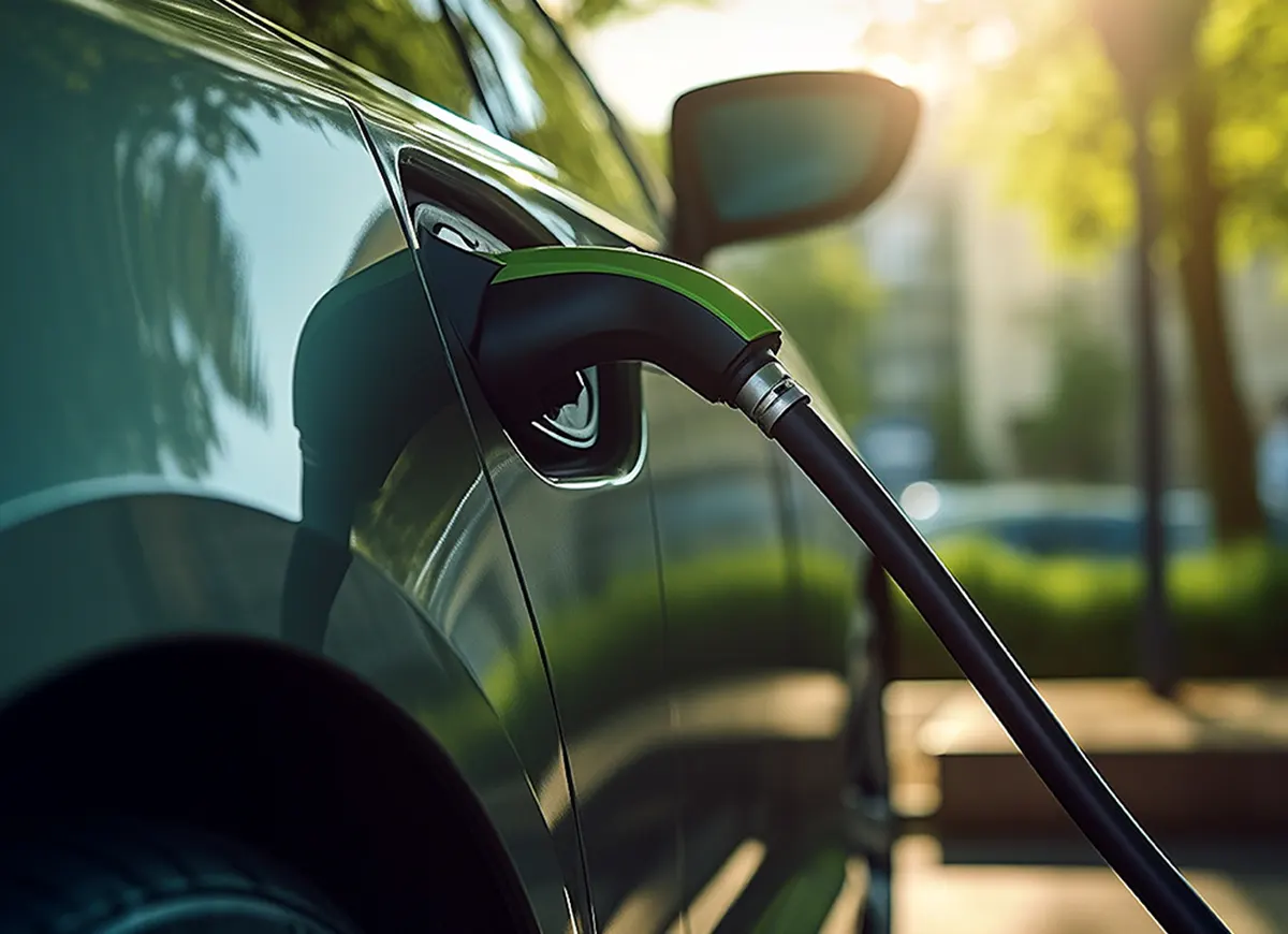 Voiture électrique en cours de recharge